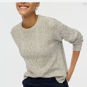 Donegal Cable Crew Sweater in Autumn Nip